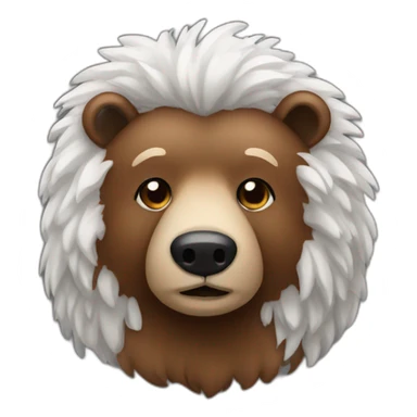A brown bear with salt and pepper hair sticker