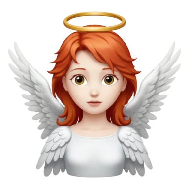 red haired angel with wings sticker