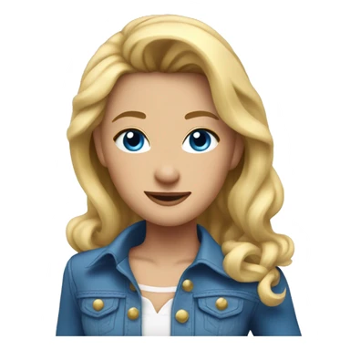 Cowgirl with blonde hair and Blue eyes in blue clothes  and that dances  sticker