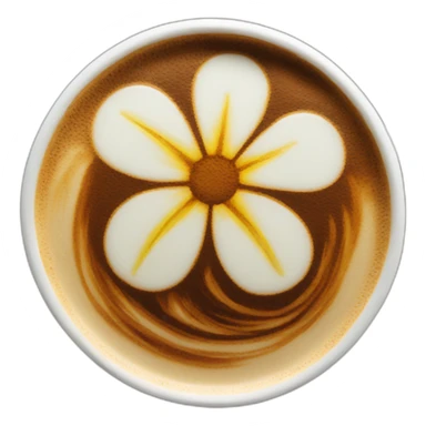 latte art of flower sticker