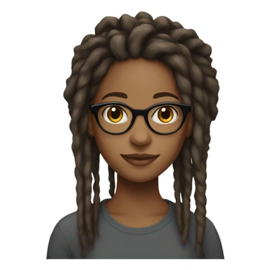 black girl teenager with locs and glasses sticker