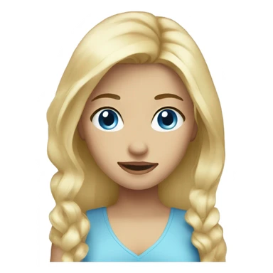 blond hair blue eyes girl sticker