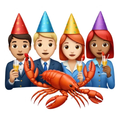 200 people eating lobster at a family party sticker