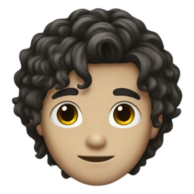 emo boy with long curly long hair  sticker