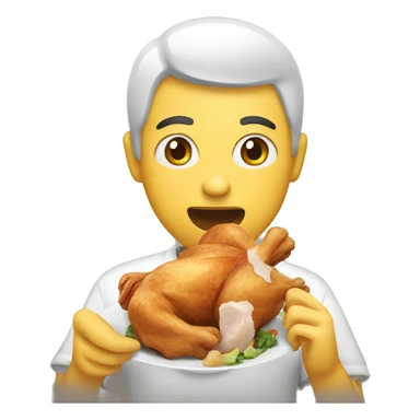 person eating chicken  sticker