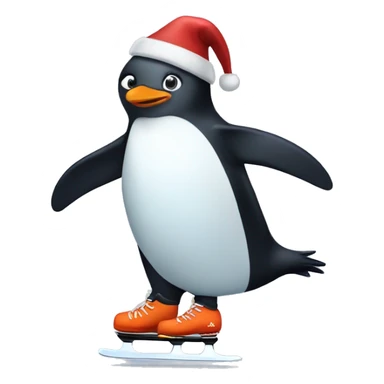 Penguin ice skating  sticker