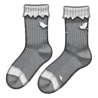 old dirty broken pair of socks sticker