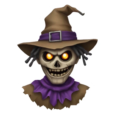 Realistic evil scarecrow with purple eyes  sticker