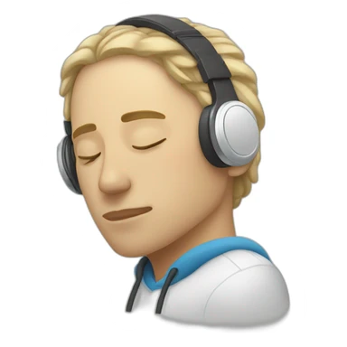 person sleeping wearing earbuds sticker