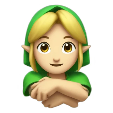link zelda smiling face with hugging hands sticker