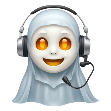 Small ghost podcaster sticker