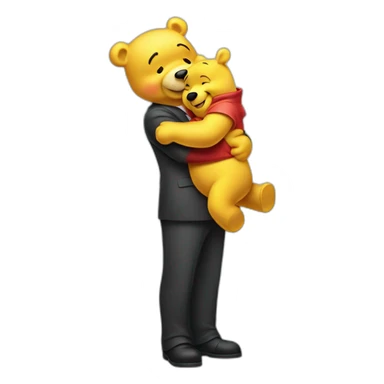 xi jinping Hugging winnie the pooh sticker