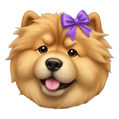 Chow chow with hair bow sticker