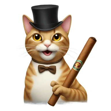 Cat smoking a cigar sticker