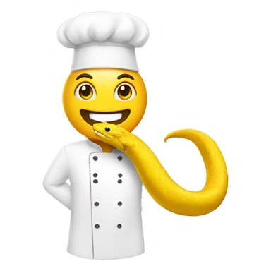 Yellow snake with chef  sticker