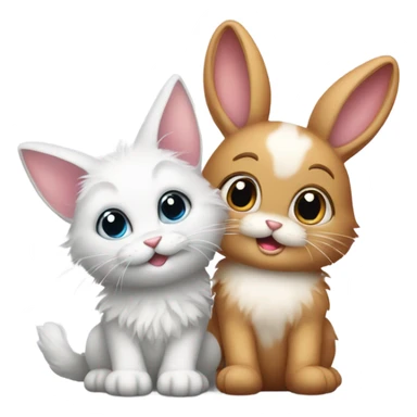 bunny and kitten sticker