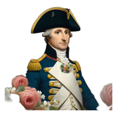 Bonapard Napoleon with flowers sticker