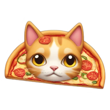 cat hating on a pizza sticker