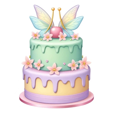 Fairy pastel cake sticker