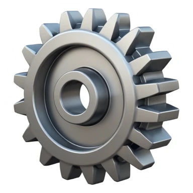 generate a very realistic steel gear sticker