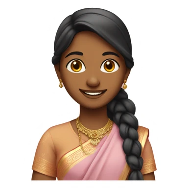 indian girl with light pink sari smiling  sticker