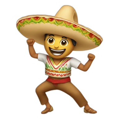 Happy mexican taco dancing sticker