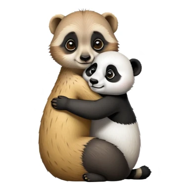 Meerkat hug a panda sticker