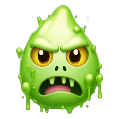 angry slime with eye color gold sticker