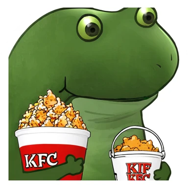 holding a bucket of kfc chicken sticker