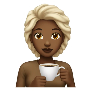 Black woman Drinking coffee  sticker