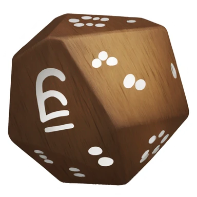 wooden d20 dice 2 sticker