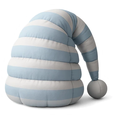 blue and white striped sleep cap in cushion style sticker