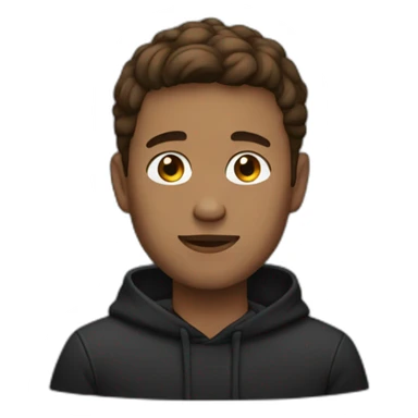 guy with black hoodie 20 years with short brown hair sticker