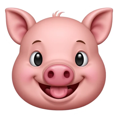 crée moi un emoji avec un cochon qui pleure de rire, tout rose  sticker