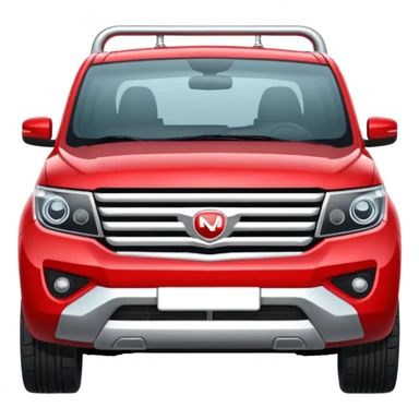 Red np300 with a bullbar sticker