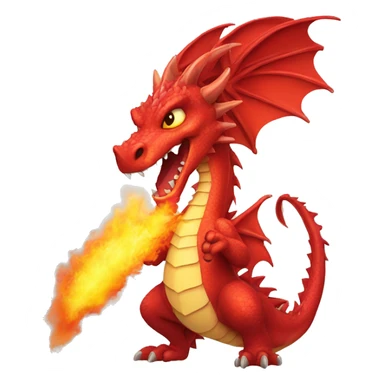 red ferocious dragon breathing fire sticker