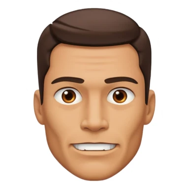 Make an emoji with a big jaw line and a alpha masculine look sticker