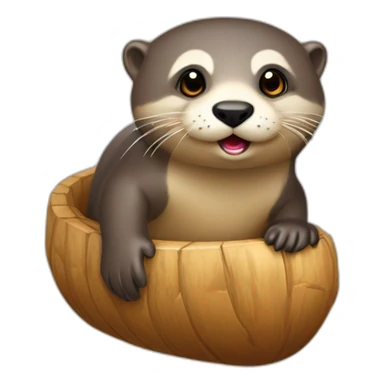 Loutre sur un cailloux sticker