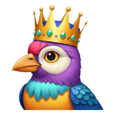 bird with crown and piercings single vibrant colour  sticker