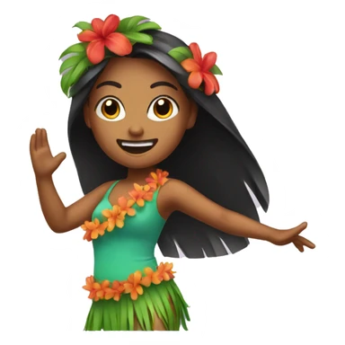 dancing hula girl sticker
