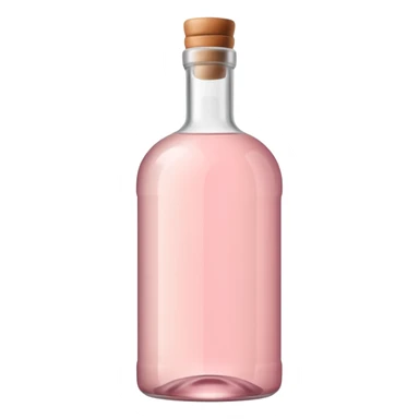 White rum bottle silhouette tinted soft pastel pink. sticker