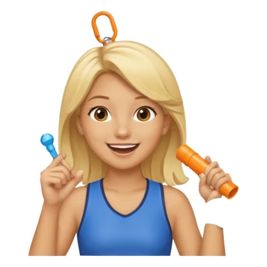 cheering girl whistle  sticker