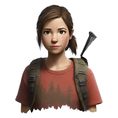 Ellie the last of us red t-shirt sticker