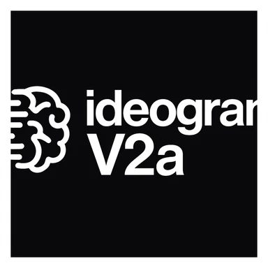 recreate this logo with text of "ideogram V2a" sticker