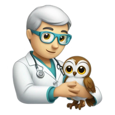 scientist-hugging-an-owl-in-hospital sticker