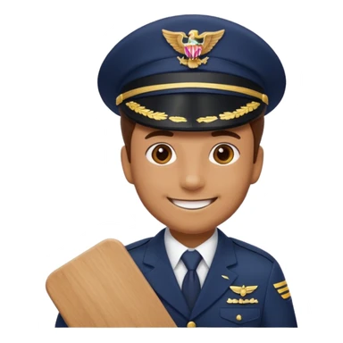 Slack-style emoji of a pilot wearing a navy captain hat holding a board with the text "WIP" on it sticker