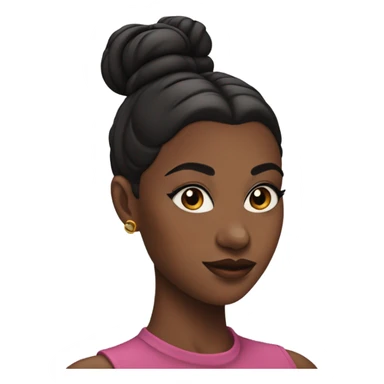 A black girl with 2 Buns and a slick back with 92i makeup sticker