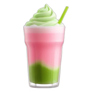 Pink drink with matcha foam sticker