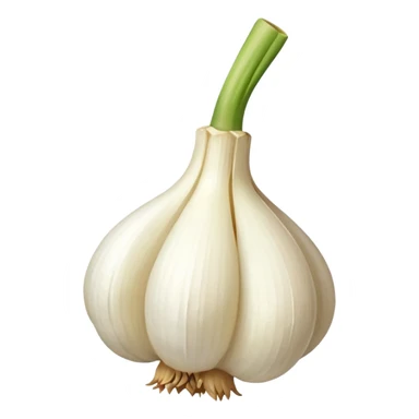single garlic clove with cubed garlic sticker
