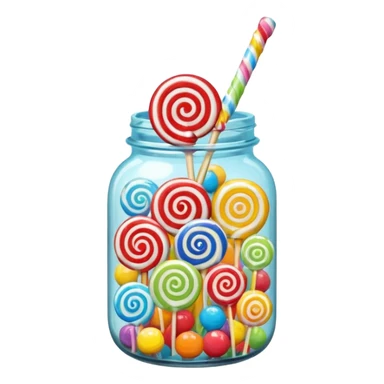 Colorful lollipop jar sticker